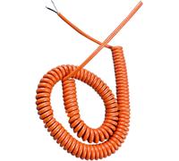 Câble spiralé - Câble d'extension - Connecteur flexible - Polyuréthane ignifuge - De 1 à 10 mètres - Orange