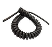Câble spiralé extensible à 2 noyaux - Noir - Cordon d'alimentation télescopique à ressort - 24 AWG 20 AWG 17 AWG 14 AWG - Extension de 0,5 à 7,5 m (2 conducteurs 24 AWG, longueur de la ligne 5 mètres)