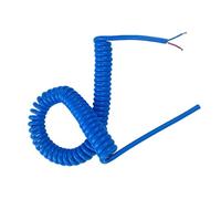 Câble télescopique en spirale， Cordon d'alimentation rétractable à 2 conducteurs, carré de 1.5mm, bleu, câble à noyau en cuivre pur, fil à ressort, câble à ressort de Tension(Size:Stretch 6 meter)
