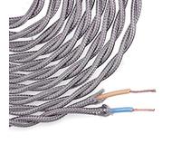 Câble textile tressé 2 x 0,75 mm C-63 gris foncé soie 5 m : idéal pour connecter des appareils avec style, combine résistance et élégance dans un design moderne. Parfait pour vos projets.