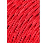 Câble Textile Tressé Rouge 2x0,75mm 25m Design Vintage, Sécurité électrique, 25 Mètres - Edm