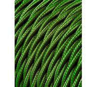 Câble Tressé Vert Soie 2x0.75mm 25m Esthétique Vintage, Sécurité électrique, Installation Facile - Edm