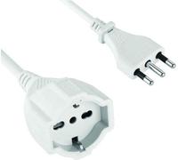 Câble universel de 10 mètres, blanc, 3 x 1,5 mm², fiche double 16 A, connecteur universel