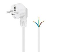CABLEPELADO Câble d'alimentation CEE7 | Prise Schuko à bornes | Section 1 mm² | H05VV-F | Convient pour prises, multiprises, alimentations, douilles | Blanc | 3 mètres