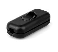 CABLEPELADO Interrupteur traversant aérien unipolaire | Passage unipolaire | Interrupteur Torpedo | Contacts avec vis | AC 250 V 2 A | Lampe de bureau | PVC | Noir
