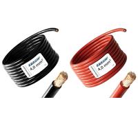 Câbles de batterie H07V-K au mètre rouge et noir vendus par deux - 50 mm² Câbles pour voiture 100 % cuivre OFC - Vendus au mètre (longueur et taille de section, voir menu déroulant)