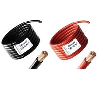 Câbles de batterie H07V-K au mètre rouge et noir vendus par deux - 50 mm² Câbles pour voiture 100 % cuivre OFC - Vendus au mètre (longueur et taille de section, voir menu déroulant)