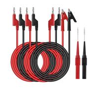 Câbles de Test de Multimètre avec Sondes de Multimètre Pince Crocodile Fiche Banane 4mm, Noir Rouge 6 Pièces