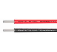 Câbles électriques en silicone, calibre 22, 3 mètres de couleur noire et 3 mètres de couleur rouge