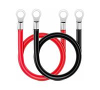 Câbles pour batteries solaires, bornes en cuivre nickelé avec trou central rond, câbles flexibles de 50 cm avec gaine isolée en PVC pour