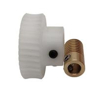Cabluandry Engrenage à vis sans fin en laiton, Module 0.5, rapport de vitesse 1:20, engrenage de Turbine POM, trou intérieur de 3mm, tige à vis sans fin 0.5M 20T, 1 jeu Position(4mm bore)
