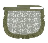CABODYALS Tablier Demi Taille en Coton Vert à Volants et Fleurs Style Rétro Mignon Taille Ajustable Plissé Tissu Doux à Motifs Floraux Poche et Ceinture Idéal pour la Cuisine les Restaurants les Serve