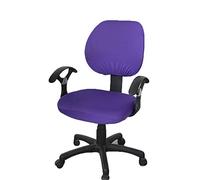 CaCaCaCook Housses de chaise de bureau universelles amovibles et résistantes, couleur pure, housse de chaise universelle pour chaise de bureau, accoudoirs rotatifs, 2 pièces, violet