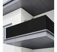 Cache Balcon 133 x 900 cm Protection UV, Coupe-Vent et Imperméable, Résistant Aux Intempéries, Écran D'Intimité pour Balcon avec Trous et Serre Câbles pour Patio, Noir