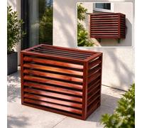 Cache Bloc Clim Extérieur, Protection Intempéries Aluminium-110×60×80cm | Cache bloc clim étanche et ventilé. Protège contre la rouille et les UV, montage rapide, 2~3CV-Rouge-Couvercle à persiennes