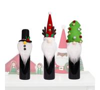 Cache-Bouteilles de vin de Noël - Couvercle réutilisable - 3 pièces - Décorations de vin de Noël - pour Les Vacances, la bière, Le Whisky, la Maison, la Cuisine, l'anniversaire, Les Voyages