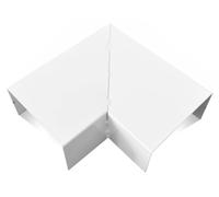 Cache-câbles métallique de 76 mm, angle plat, pour climatisation, de couleur blanche