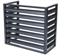 Cache-clim extérieur sans couverture, ventilation maximale, en aluminium solide et résistant au vent, protège contre feuilles et animaux pour balcon et mur extérieur2~3CV(Noir,110×60×80cm)