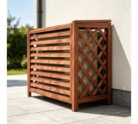 Cache Climatisation Exterieur Meuble Persienne Paravent Jardin | Habillage a persiennes pour masquer le groupe exterieur et poser des plantes en surface.(120*100)