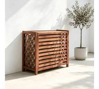 Cache Climatisation Exterieur Meuble Persienne Paravent Jardin | Habillage a persiennes pour masquer le groupe exterieur et poser des plantes en surface.(110*85)