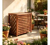Cache Climatisation Exterieur Meuble Persienne Paravent Jardin | Habillage a persiennes pour masquer le groupe exterieur et poser des plantes en surface.(120*100)