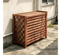 Cache Climatisation Exterieur Meuble Persienne Paravent Jardin | Habillage a persiennes pour masquer le groupe exterieur et poser des plantes en surface.(100*92)