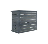 Cache climatiseur 110 x 55 x 80 cm métal gris anthracite protection unité extérieure pour pompe à chaleur
