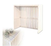 Cache Climatiseur En Bois Massif Pour Jardin Balcon, Support De Climatiseur Extérieur, Écran De Clôture De Climatiseur, Housse De Protection, Étagère De Rangement Pour Plantes (Color : White, Size :