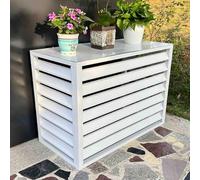 Cache Climatiseur Exterieur Aluminium ,Couvercle De Poubelle Autoportante ,Extérieures Couverture De Centrale Écran , Grille De Persienne Couverture Anti-Poussiè ,Adapté À L'extérieur A,110*60*80cm