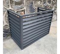 Cache Climatiseur Exterieur Aluminium, Couverture de Pompe à Chaleur, Support de Climatiseur à Persiennes, Clôture de Confidentialité for Climatiseur (Color : Gris, Size : 100 * 50 * 70cm)