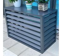 Cache climatiseur Exterieur aluminium,Grille de persiennes Couverture Anti-poussiè,Étanche À La Poussière Et À L'eau,Couvercle de Poubelle autoportante,Convient pour l'unité extérieure du climatiseur
