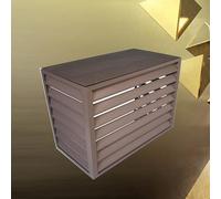 Cache climatiseur Exterieur aluminium,housse de pluie pour climatiseur,mini couvercle de climatiseur divisé,Déflecteur d'air de climatization, Convient pour l'unité extérieure du climatiseur(Color:Br