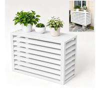 Cache Climatiseur Exterieur Aluminium , Protection Contre Les Intempéries | Aux Climatiseurs De 1,5 À 5CV,Grille De Persienne Couverture Anti-poussiè,adapté À L'extérieur(White-B,100 x 50 x 70 cm)