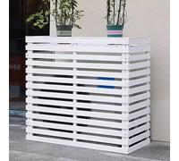 Cache Climatiseur Exterieur Bois Clôture de Climatisation Entièrement en Bois Massif Étanche À la Poussière Et À L'eau,Convient pour L'unité Extérieure du Climatiseur (Color : Pearl white, Size : 85