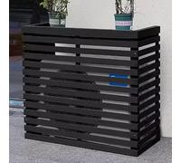 Cache Climatiseur Exterieur Bois Clôture de Climatisation Entièrement en Bois Massif Étanche À la Poussière Et À L'eau,Convient pour L'unité Extérieure du Climatiseur (Color : Jazz black, Size : 120
