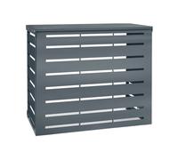 Cache climatiseur extérieur Clim Guard TERRE JARDIN - Acier galvanisé gris 95 x 50 x 80 cm - Profondeur extensible
