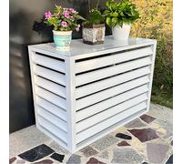 Cache Climatiseur Extérieur, Couverture De Climatiseur, Support De Climatiseur À Persiennes, Support De Fleur En Aluminium, Couvercle De Poubelle Autoportante Protection De Unité Pour Pompe À Chaleur