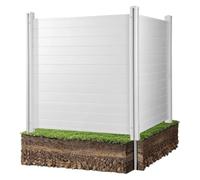 Cache Climatiseur Exterieur Écrans de confidentialité extérieurs | Clôture for climatiseur à 2 panneaux de 50 po de largeur sur 50 po de hauteur, piquets de terre en métal de 27,6 po