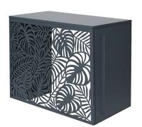 TERRE JARDIN Cache Climatiseur Exterieur 105x90x66,5 - Pompe a Chaleur Extérieur Métal - Kit Fixation Inclus - Cache Clim, Anti Intempéries - Discrétion, Protection, Réduction Bruit - Anthracite