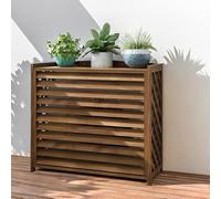 Cache Climatiseur Extérieur En Bois Massif Couvre Climatiseur Marron Présentoir Pour Fleurs, Couvercles Imperméables Pour Radiateurs, Pour Unité De Climatisation D'extérieur(M)