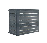 IDMARKET Cache climatiseur 95 x 50 x 80 cm métal gris anthracite protection unité extérieure pour pompe à chaleur