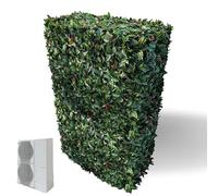 Cache climatiseur ou pour pompe à chaleur - Feuillage synthétique réaliste anti-UV, protection et respect des flux d'air - Jardin, terrasse, balcon - Montage facile sans outils (160x110x61)