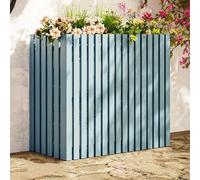 Cache Climatiseur Pour Unité Extérieure En Bois, Couverture De Protection Anti-poussière Et Anti-Neige, Couvercle Extérieur De Climatiseur(Color:Blue 4 side,Size:85 * 35 * 80cm)