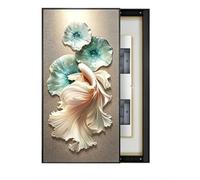 Cache Compteur Electrique, Cache Tableau Electrique Decoratif | Cadre en Alliage D'aluminium, Montage Mural Encastré pour Salon, Entrée ou Couloir(Black,45x90cm/18x35in)