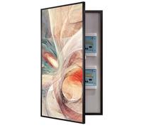 Cache Compteur Electrique Mural, Cache Tableau Electrique Decoratif | Ouverture Vers La Gauche, Cadre en Alliage D'aluminium, Résistant À L'eau, Cache Compteur Dissimulé(60x120cm/24x47in)