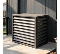 Cache Condenseur en Aluminium pour Unité de Climatisation Extérieure | Cache Climatiseur avec Panneaux à Persiennes pour Jardin, Terrasse et Extérieur(D,120cm/47.2in)