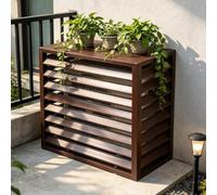 Cache Condenseur en Aluminium pour Unité de Climatisation Extérieure | Cache Climatiseur avec Panneaux à Persiennes pour Jardin, Terrasse et Extérieur(B,120cm/47.2in)