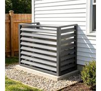 Cache Condenseur en Aluminium pour Unité de Climatisation Extérieure | Cache Climatiseur avec Panneaux à Persiennes pour Jardin, Terrasse et Extérieur(C,100cm/39.3in)
