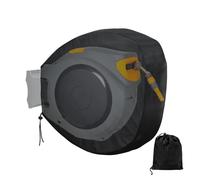 Cache-enrouleur de tuyau - Revêtement argenté 420D 55 x 55 x 30 cm | Panneau de protection rétractable, monté au mur, résistant aux intempéries pour le jardin, imperméable, résistant au soleil