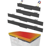 Cache-flammes pour couvercle de barbecue - Accessoires pour barbecue - Technique de cuisson efficace - Fixation magnétique - Lot de 4 pièces - Finition noir mat